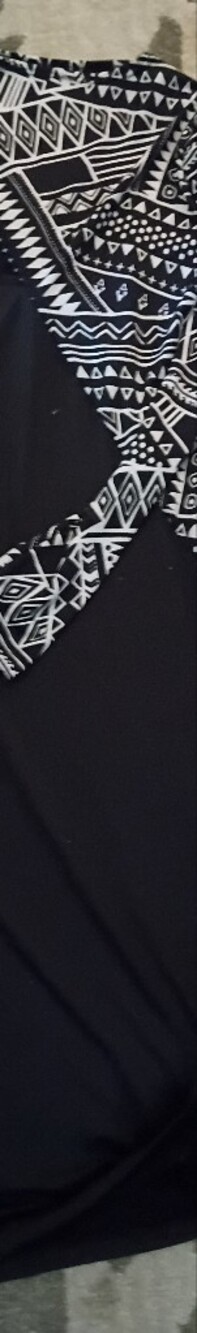 Black One-Piece Swimsuit with Black & White Geometric Trim